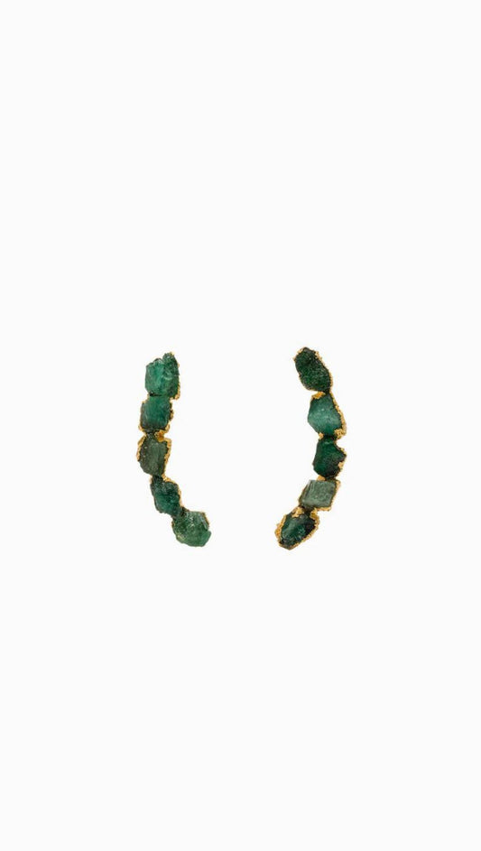 Five Emerald Stone Studs